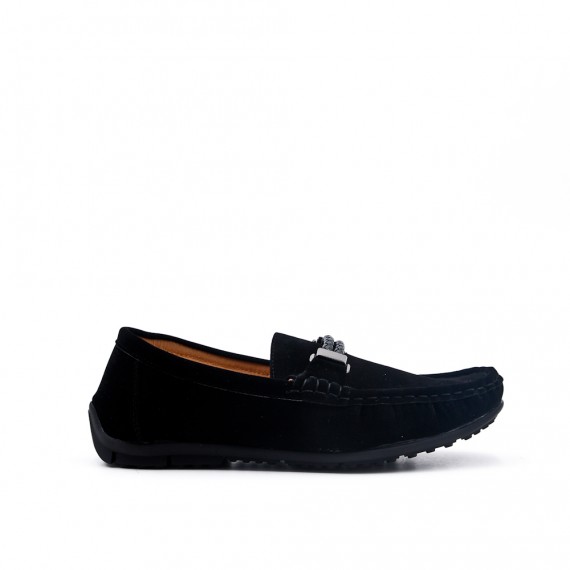 Child moccasin in black suede