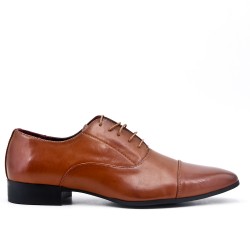 Tan derby with elongated tip