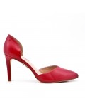 Escarpin rouge en simili cuir à talon