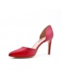 Escarpin rouge en simili cuir à talon