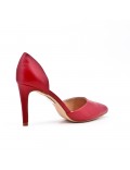 Escarpin rouge en simili cuir à talon