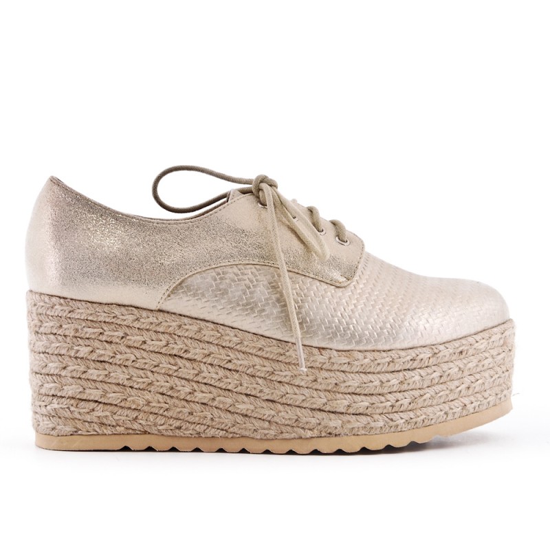 espadrille dorée femme