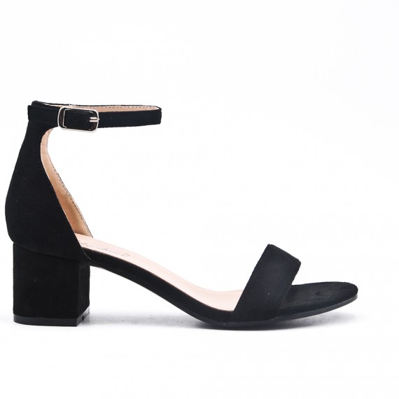 sandale noir a talon carre