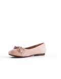 Girl beige ballerina in faux suede with flower