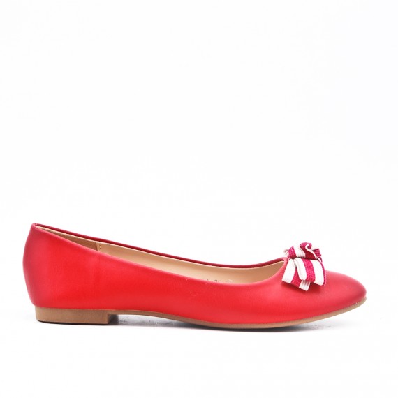 Ballerine Cuir En Nœud Rouge Simili À E29DHI