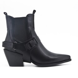 Bottine noir en simili cuir