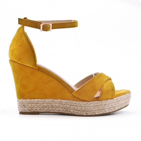sandale compensee jaune