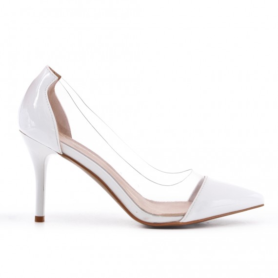 escarpin noir talon transparent
