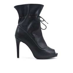 Bottine noire à bout ouvert