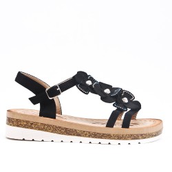Black sandal with comfort sole