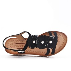 Sandalia negra con suela de confort