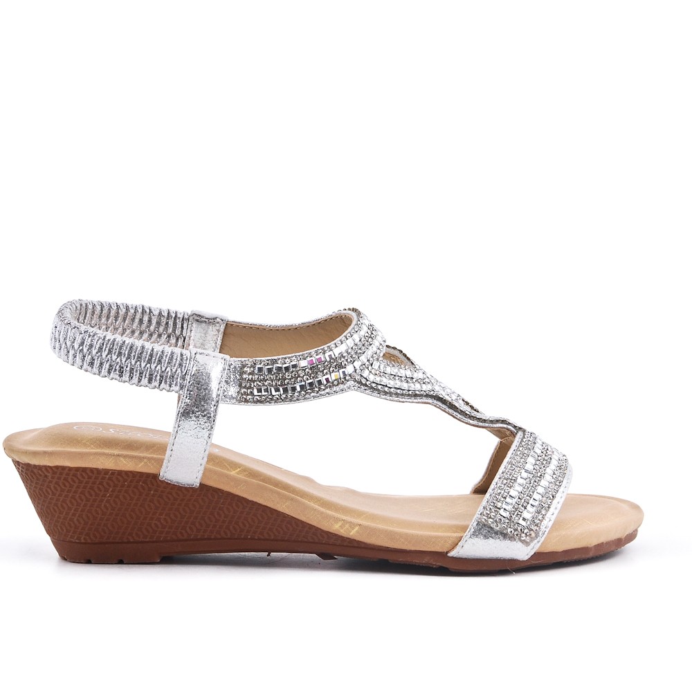 silver small wedge sandals