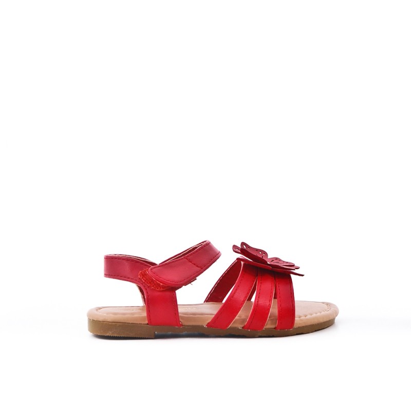 sandale fille rouge