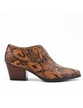Snake shoe with small heels