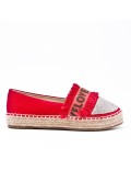 Red espadrille with rhinestones