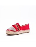 Red espadrille with rhinestones