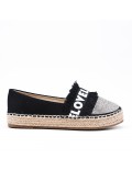 Black espadrille with rhinestones