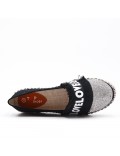 Black espadrille with rhinestones