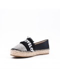 Black espadrille with rhinestones