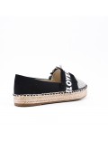 Black espadrille with rhinestones