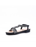 Black sandal with rhinestones