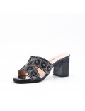 Black slate decorated with rhinestones with heel