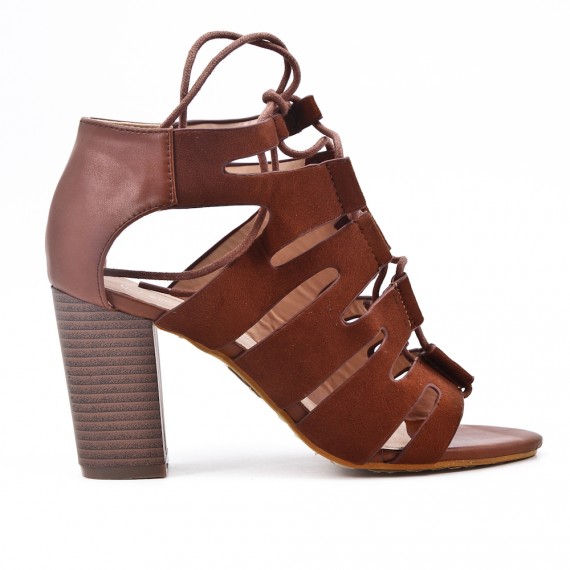 sandale marron a talon