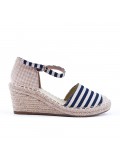 Blue Wedge sandal with espadrille sole