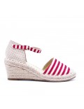 Red Wedge sandal with espadrille sole