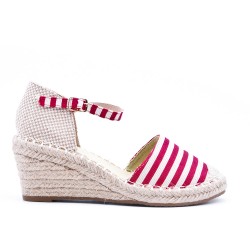 Red Wedge sandal with espadrille sole