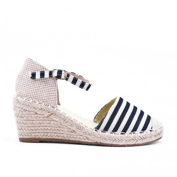 Wedge sandal with espadrille sole