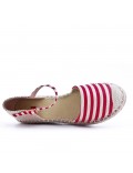 Red Wedge sandal with espadrille sole