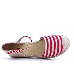 Red Wedge sandal with espadrille sole