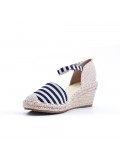 Blue Wedge sandal with espadrille sole