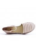 Khaki Wedge sandal with espadrille sole