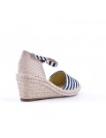 Blue Wedge sandal with espadrille sole