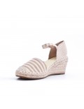 Khaki Wedge sandal with espadrille sole