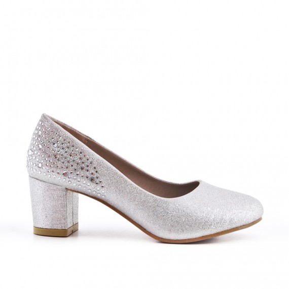 escarpin strass argent