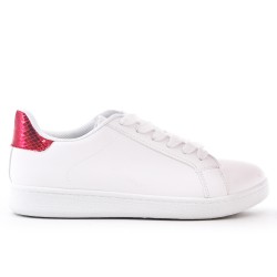 White lace-up basket