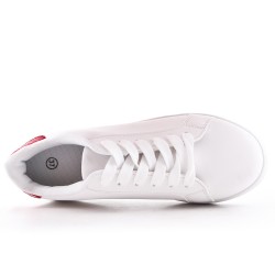 White lace-up basket