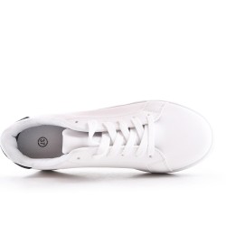 White lace-up basket