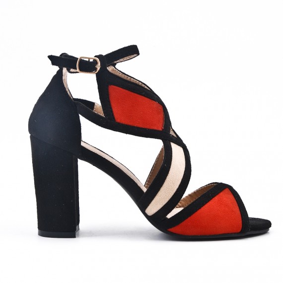 sandale a talon multicolore
