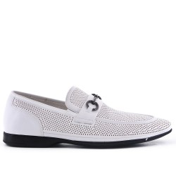 White imitation leather moccasin 