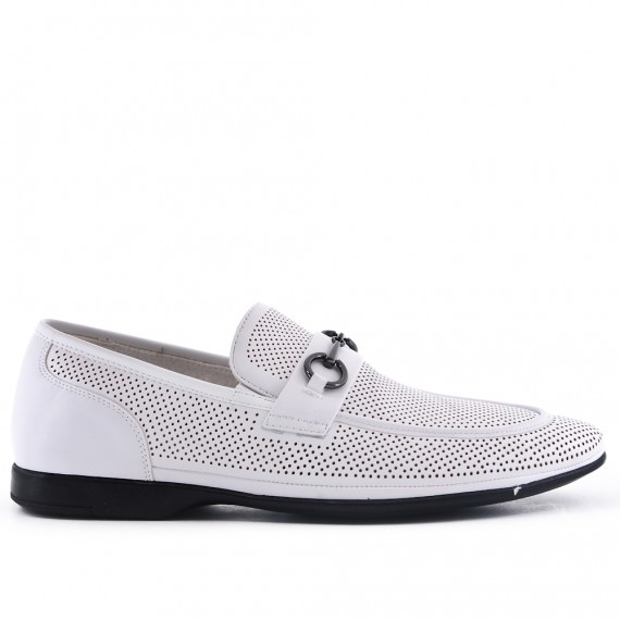 Mocasín de piel imitación blanco