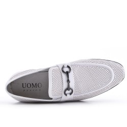 White imitation leather moccasin 