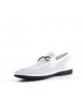 White imitation leather moccasin