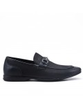 Black imitation leather moccasin