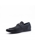 Black imitation leather moccasin