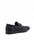 Black imitation leather moccasin