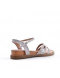 Gray sandal with rhinestones